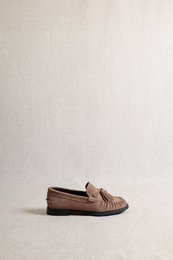 VINCI TAUPE – Mocassins en Daim à Franges et Pompons