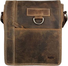 Cognac -colorowana skórzana torba na ramię z Arrigo - wszechstronna torba crossbody