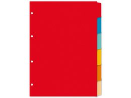 Tab Kangaro A4 blank recycled manila cardboard 180grs 4r. 6pcs assorted