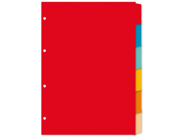 Tab Kangaro A4 blank recycled manila cardboard 180grs 4r. 6pcs assorted
