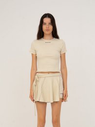 Volley Cream Crop Top