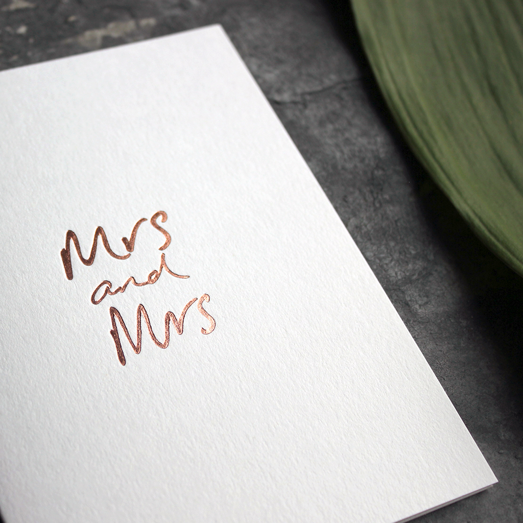 Mme et Mme - Carte de voeux déjouée à la main
