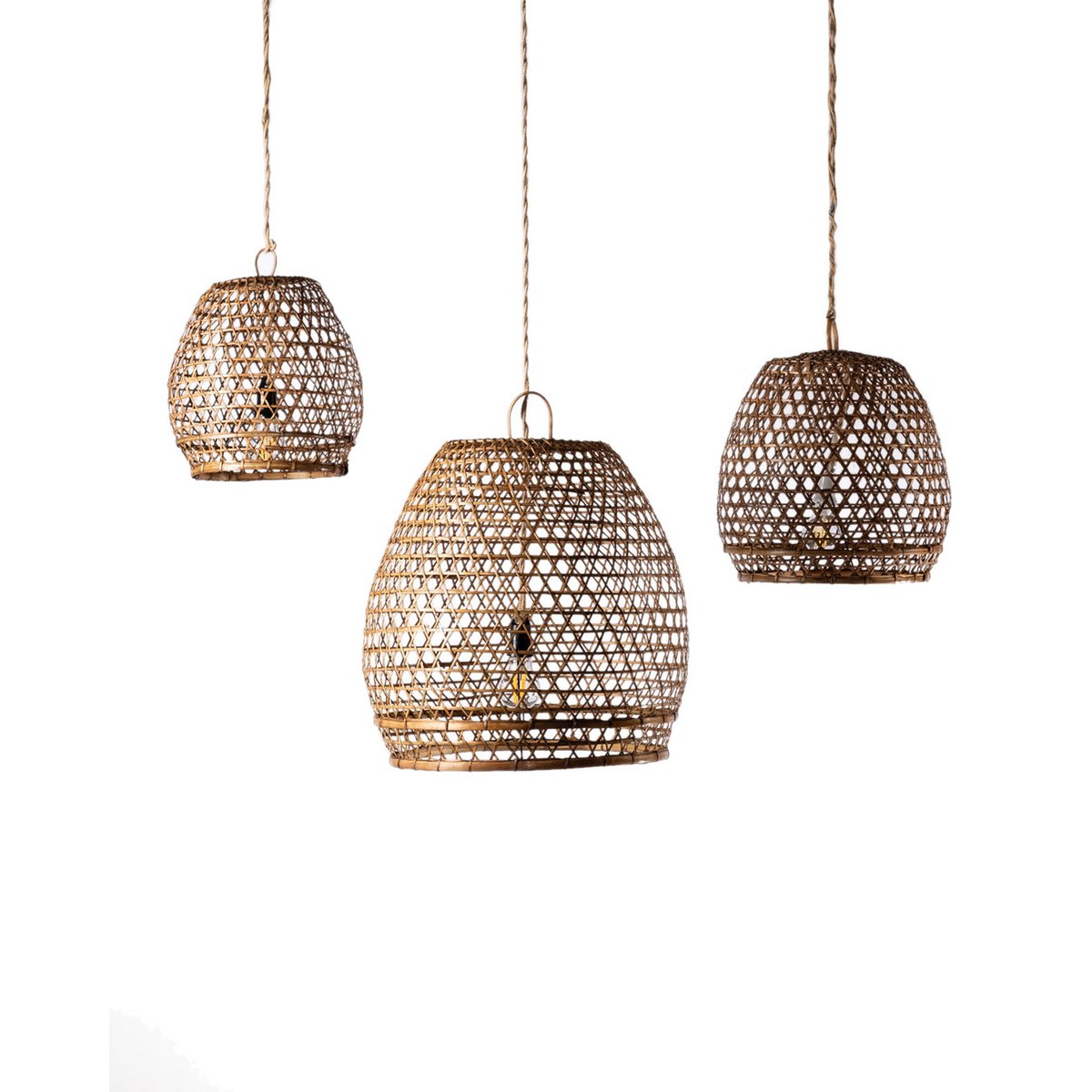Mawar natural ratan roof pendant lamp.