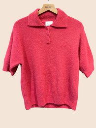 Pull col polo manches courtes en alpaga