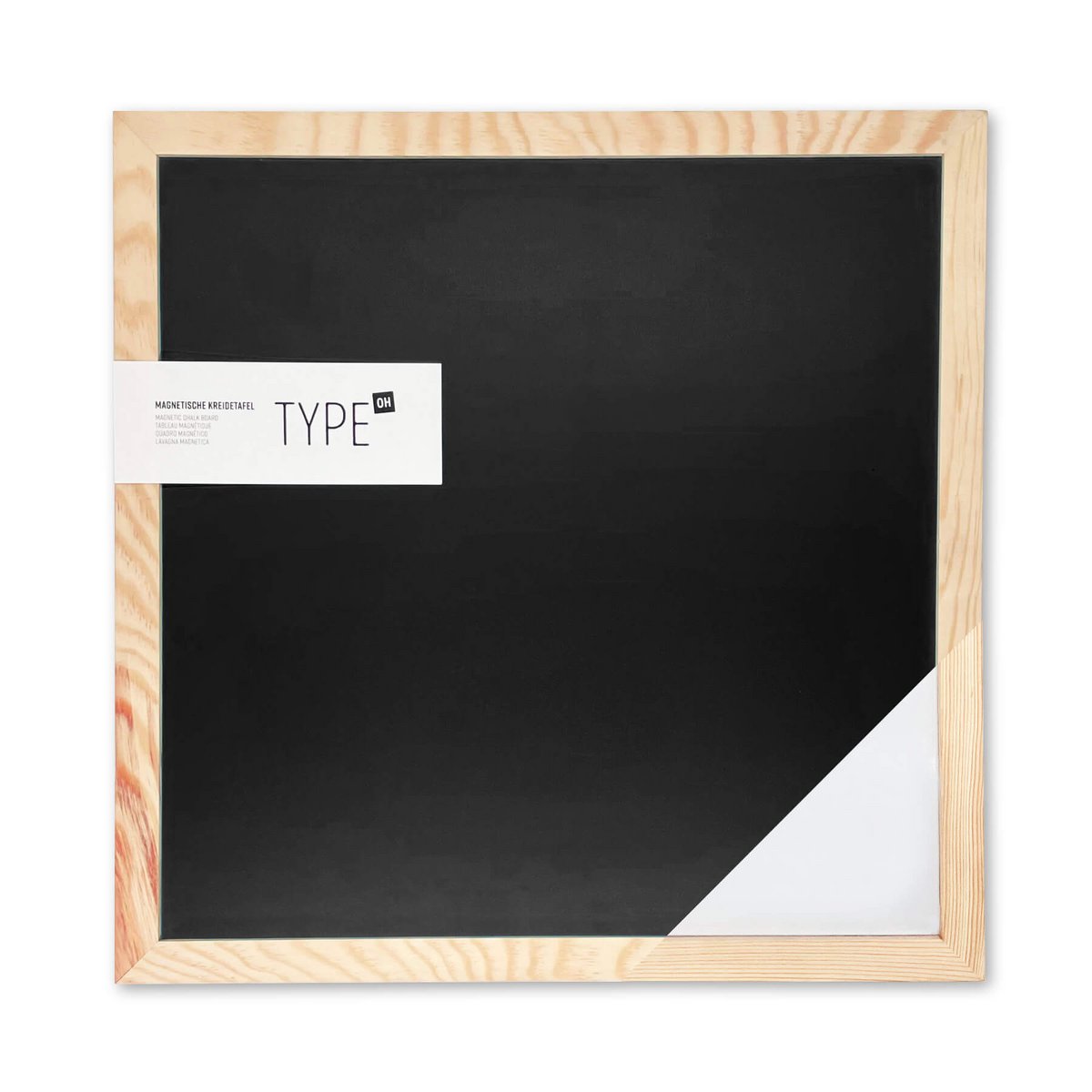 Magnetic chalkboard with wooden frame (40x40cm)