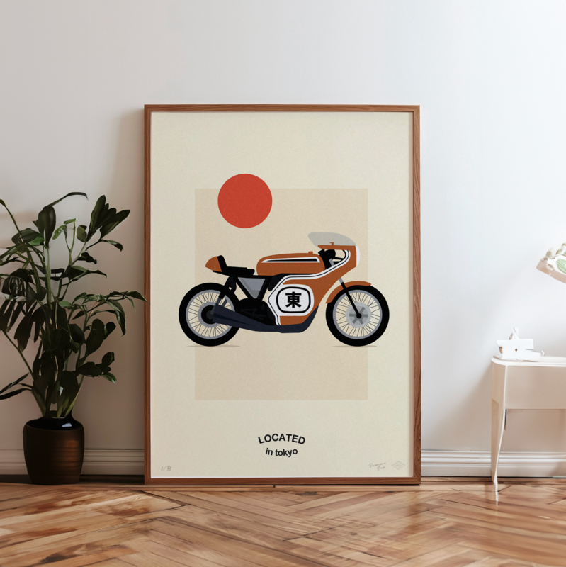 Poster "Honda Moto, Located in Tokyo" Limited edition art print | 30x40cm