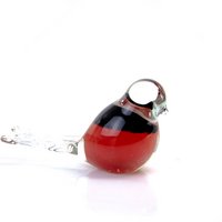 Rot-schwarzer Glasvogel – ø 14 cm – handgefertigt