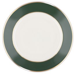 Cake plate model “Deer” 18 carat gold, Nordic fir green