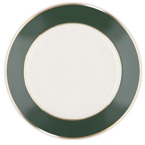 Cake plate model “Deer” 18 carat gold, Nordic fir green