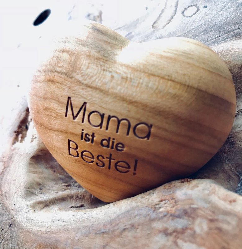 Dziękczynienie Drewniane serce Mama jest najlepsze!