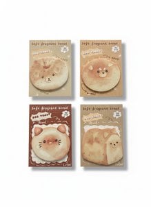 Cat Toast Sticky Notes - Kawaii Bread Design