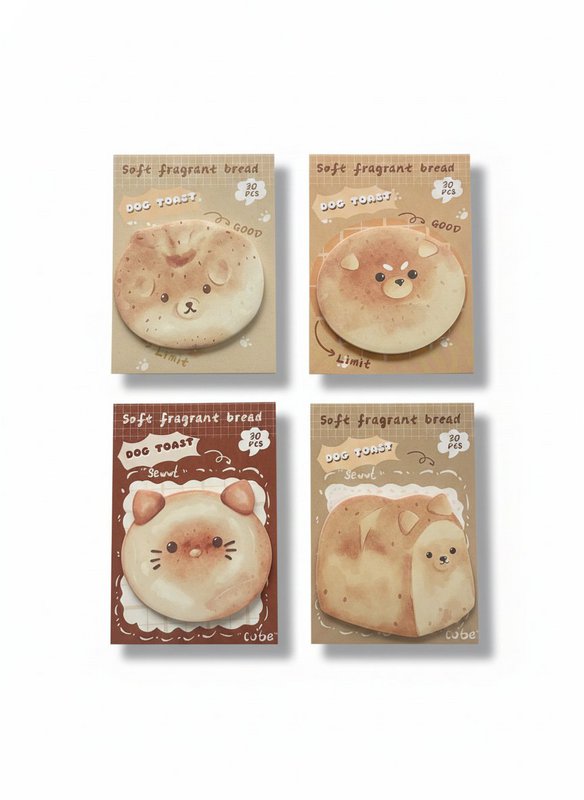 Katzen-Toast-Haftnotizen – Kawaii-Brot-Design