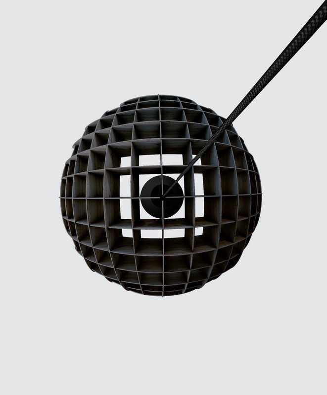 Loftslampe Arc Pendel Sort krydsfiner