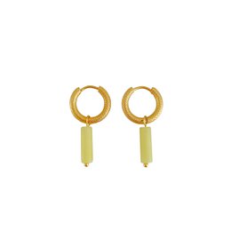 Boucles d'Oreilles Jade Citron - Or