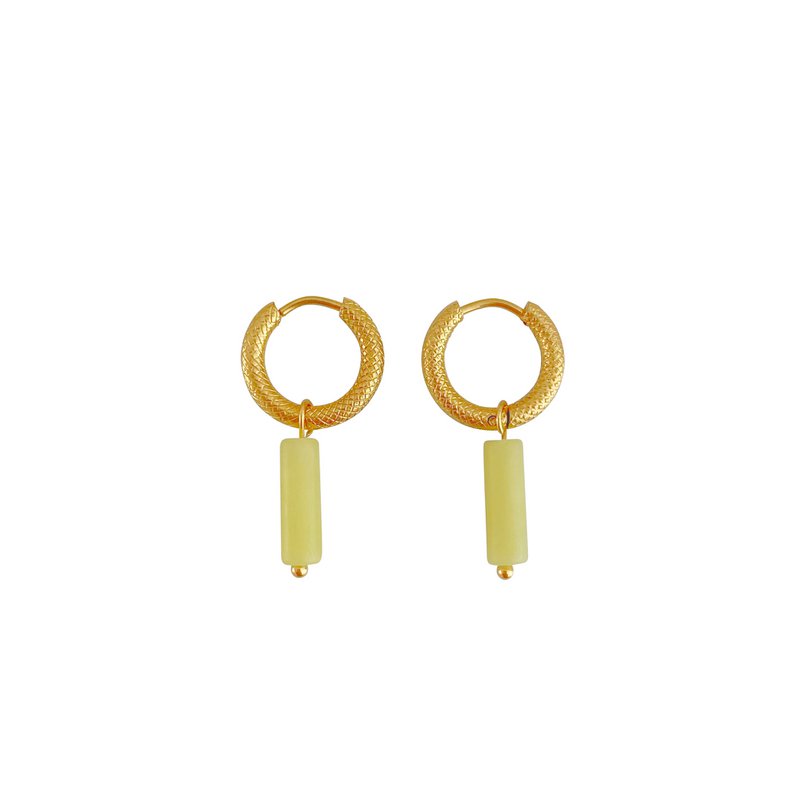 Boucles d'Oreilles Jade Citron - Or