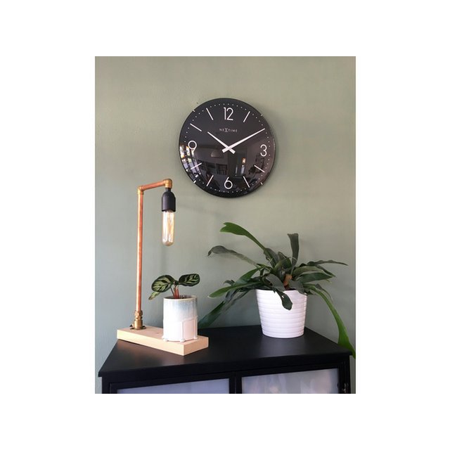 Horloge murale NeXtime Basic Dome 35 cm noir