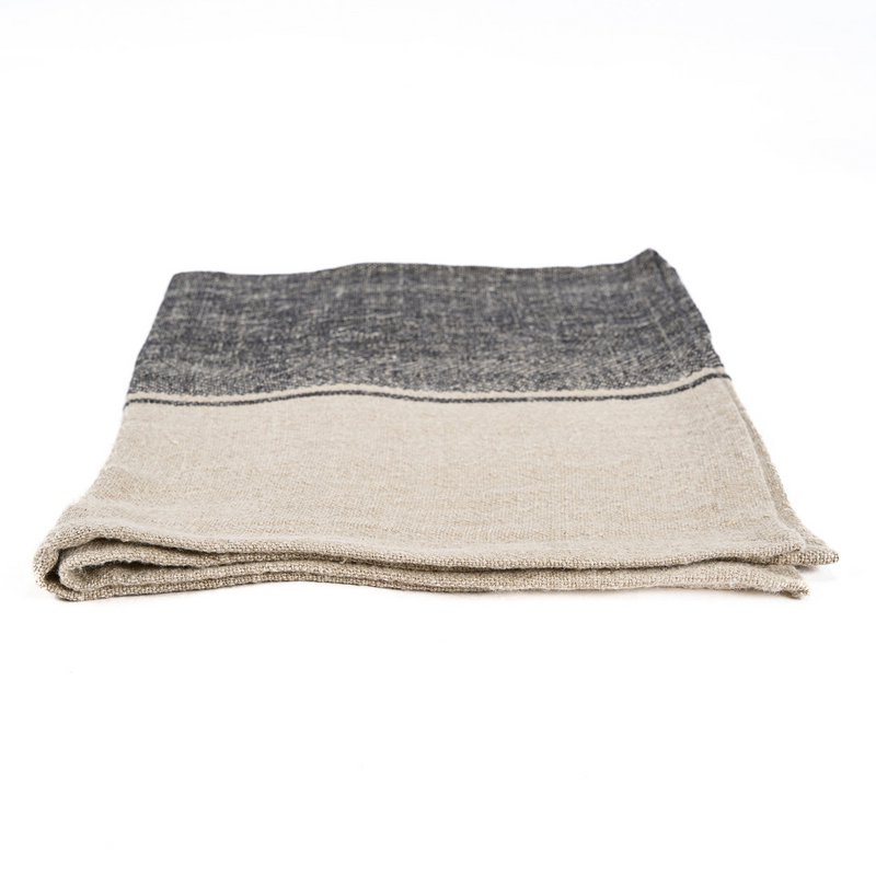 The Linen Moody Kitchen Towel - Natural Black - 50x70
