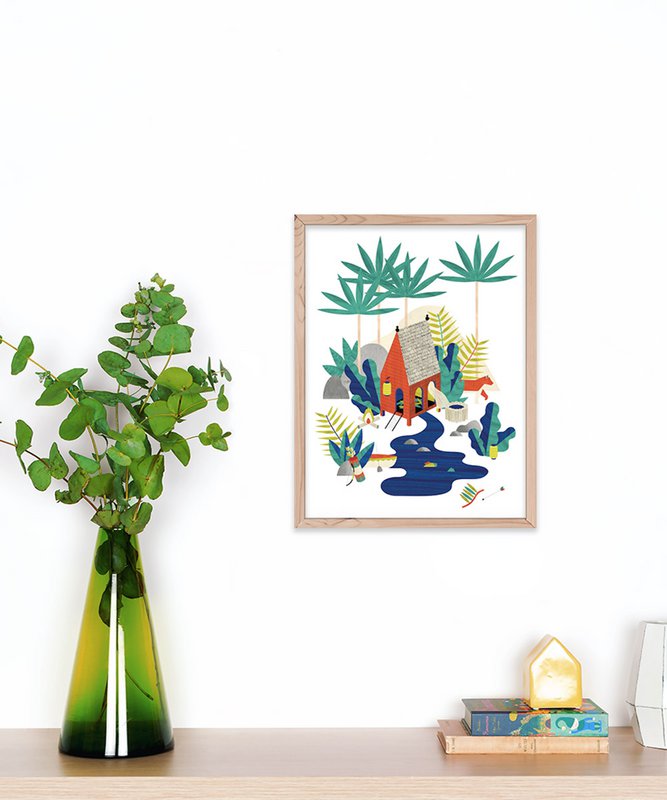 Poster- Hut in de jungle