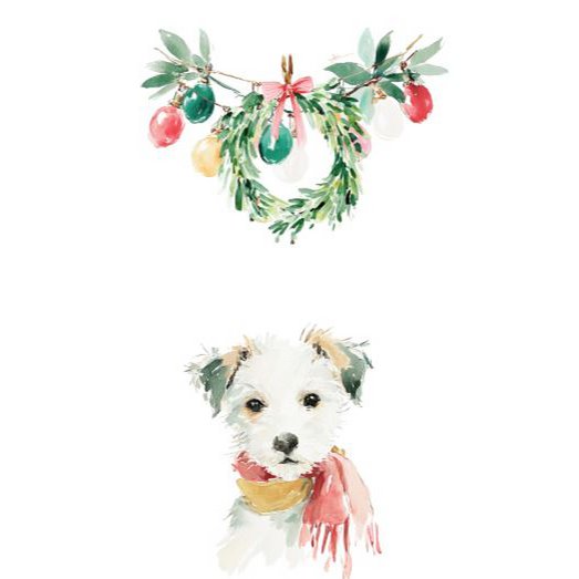 Carta di Natale sostenibile - cane di Natale