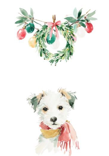 Carta di Natale sostenibile - cane di Natale