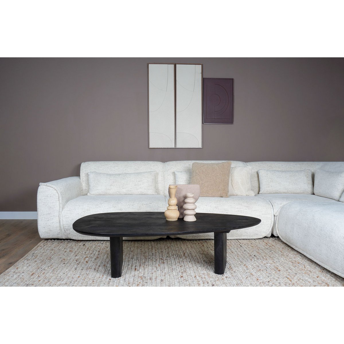 Coffee table Rudo 135 x 75 cm - Black Mango wood