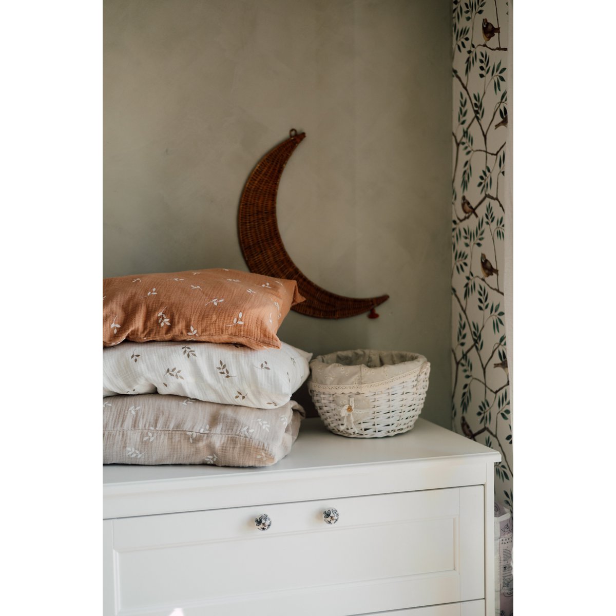Tisu Baby Duette Couverture et taie d'oreiller, feuilles de caramel
