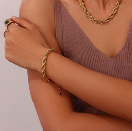 Esmeralda - 8mm Twist Bracelet Gold