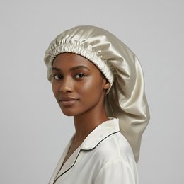 YOSMO 100 % Mulberry Silk Sleep Hårklud – Stor – Til langt, tykt og krøllet hår