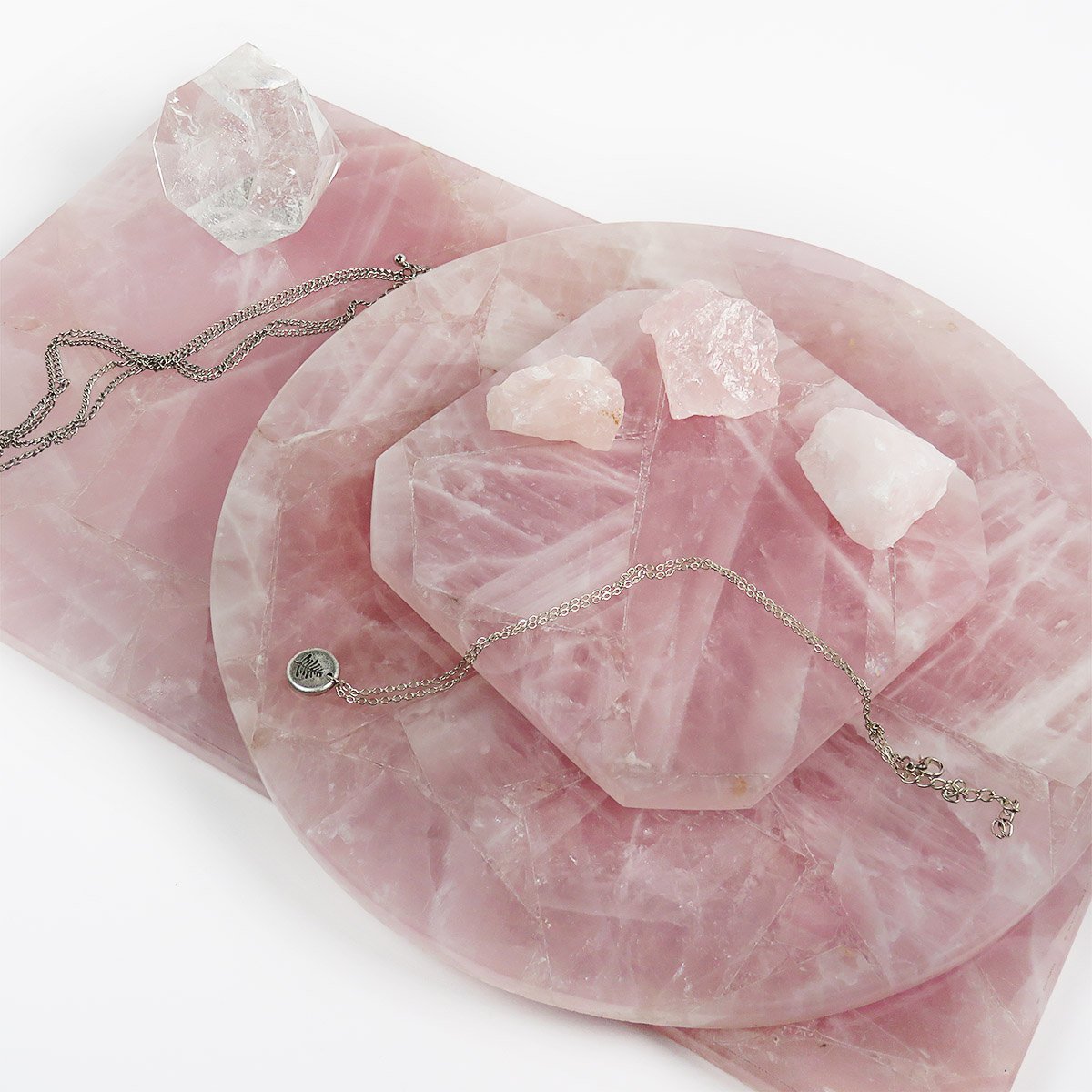 Bandeja de cuarzo rosa