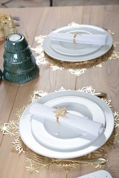 Set of 4 rounds of golden flakes towels
