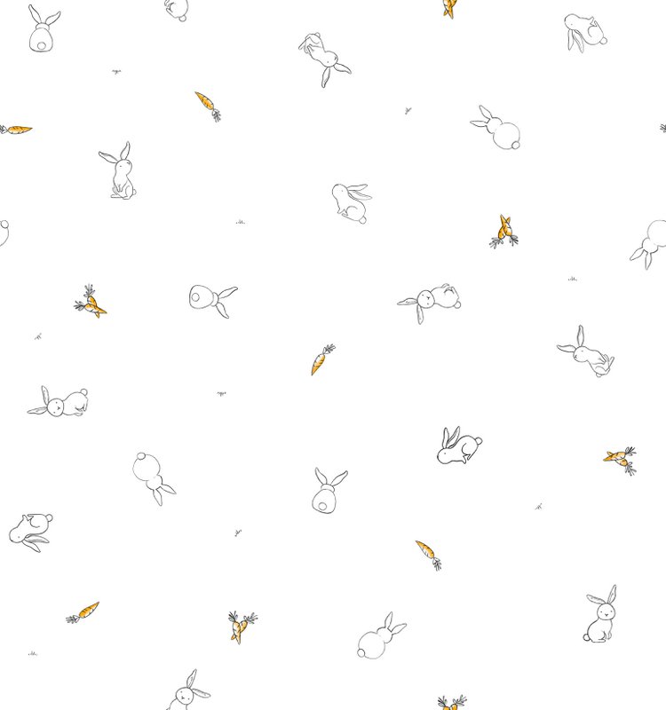 Mini Muslin 100% cotton - Cute bunnies print