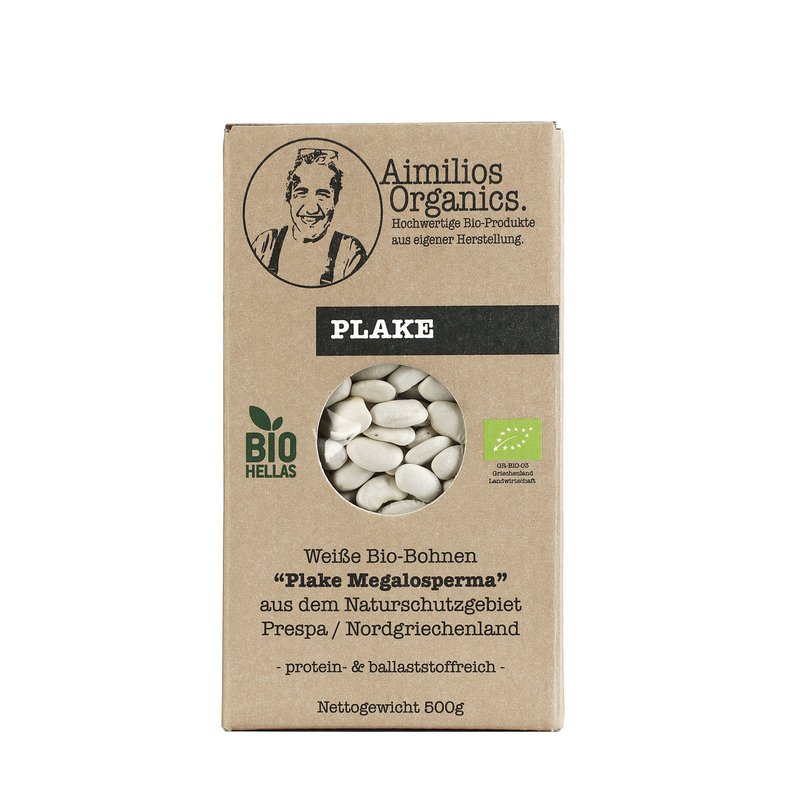 Bio Plake getrocknet (weiße flache Bio Bohnen) 500g