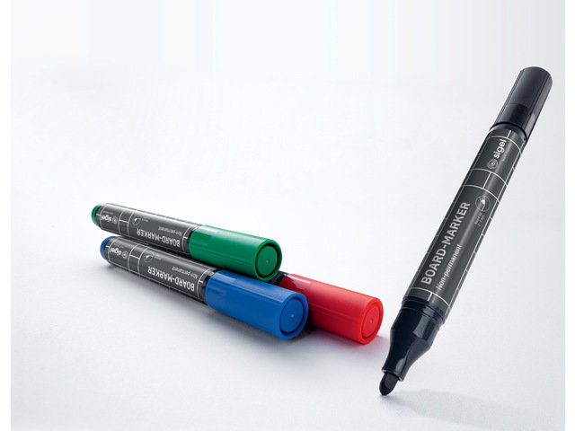 Rotulador de pizarra Sigel 4 colores negro/azul/rojo/verde