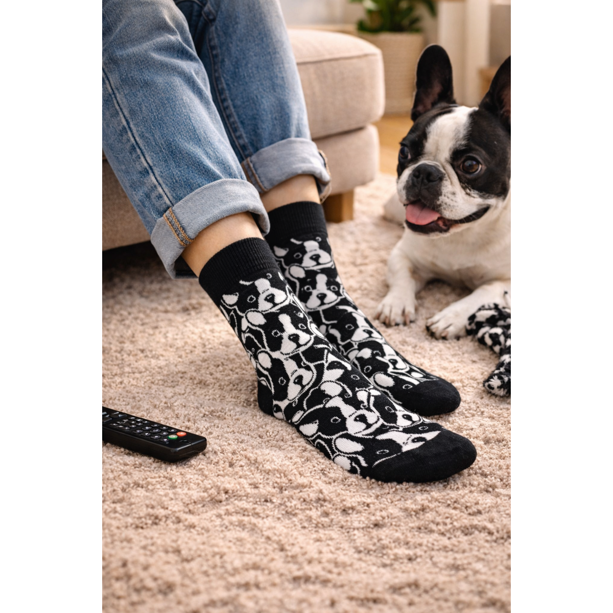 Tintl socks | Black & white - Frenchie