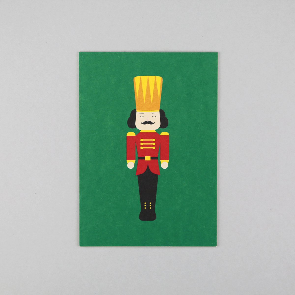 Postcard wood cut Walter nutcracker green