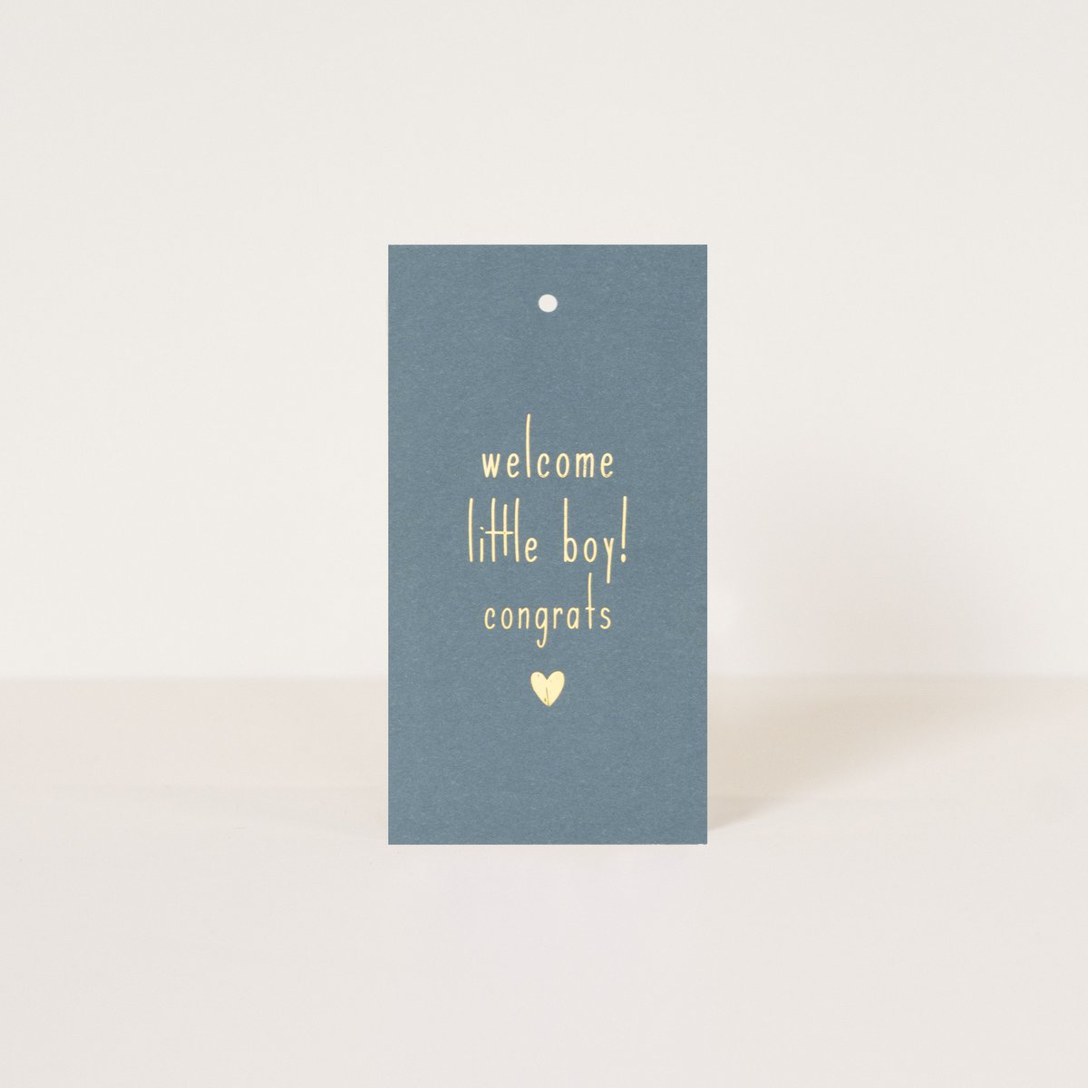 Label 'Welcome little boy'
