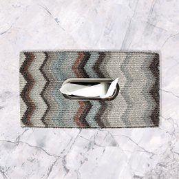 Tissue box zigzag gray blue pattern facial tissue box