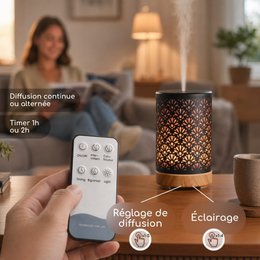 Ultrasonic Diffuser - Sofia – Diffusion of Essential Oils with Remote Control – Metal – Original Decorative Gift Idea