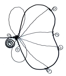 Ginkgo flower - "Happiness" - Wire wall decoration
