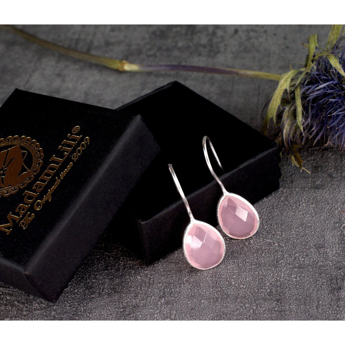 925 sterling zilveren rozenkwarts oorbellen - elegante edelsteen sieraden OHR925-102
