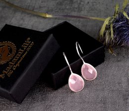 925 sterling zilveren rozenkwarts oorbellen - elegante edelsteen sieraden OHR925-102