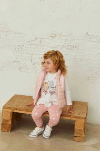 Daunenweste für Mädchen, Seitentaschen, Rosa