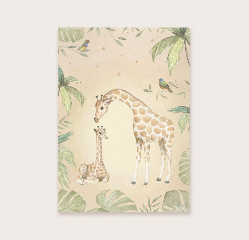 Postkort tropiske giraffer