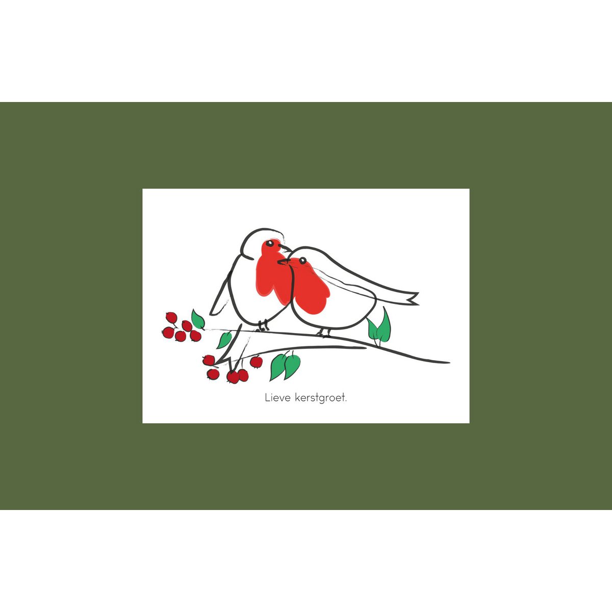Carte de Noël - rouge-gorge