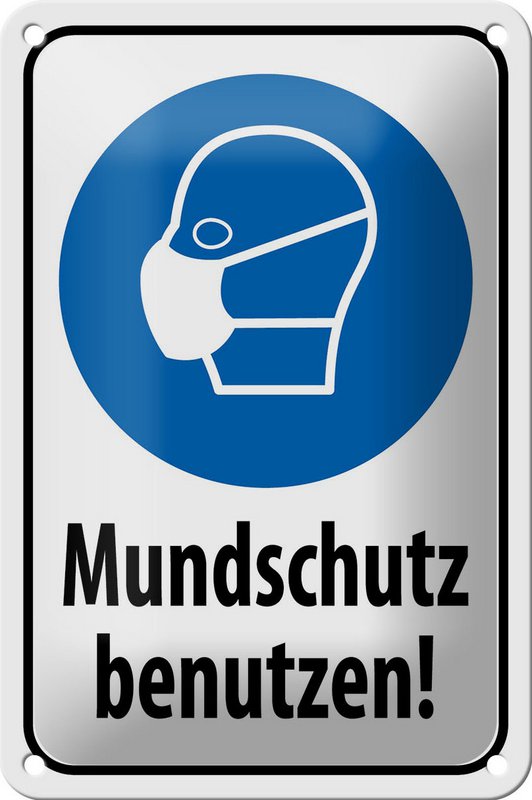 Tin sign note 12x18cm use face mask decoration