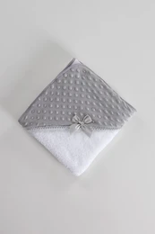 Baby hættehåndklæde med bobler, broderet