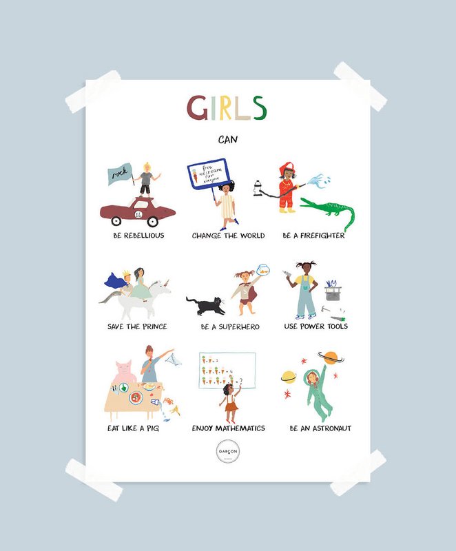 Poster ‘Girls can’ A3 size