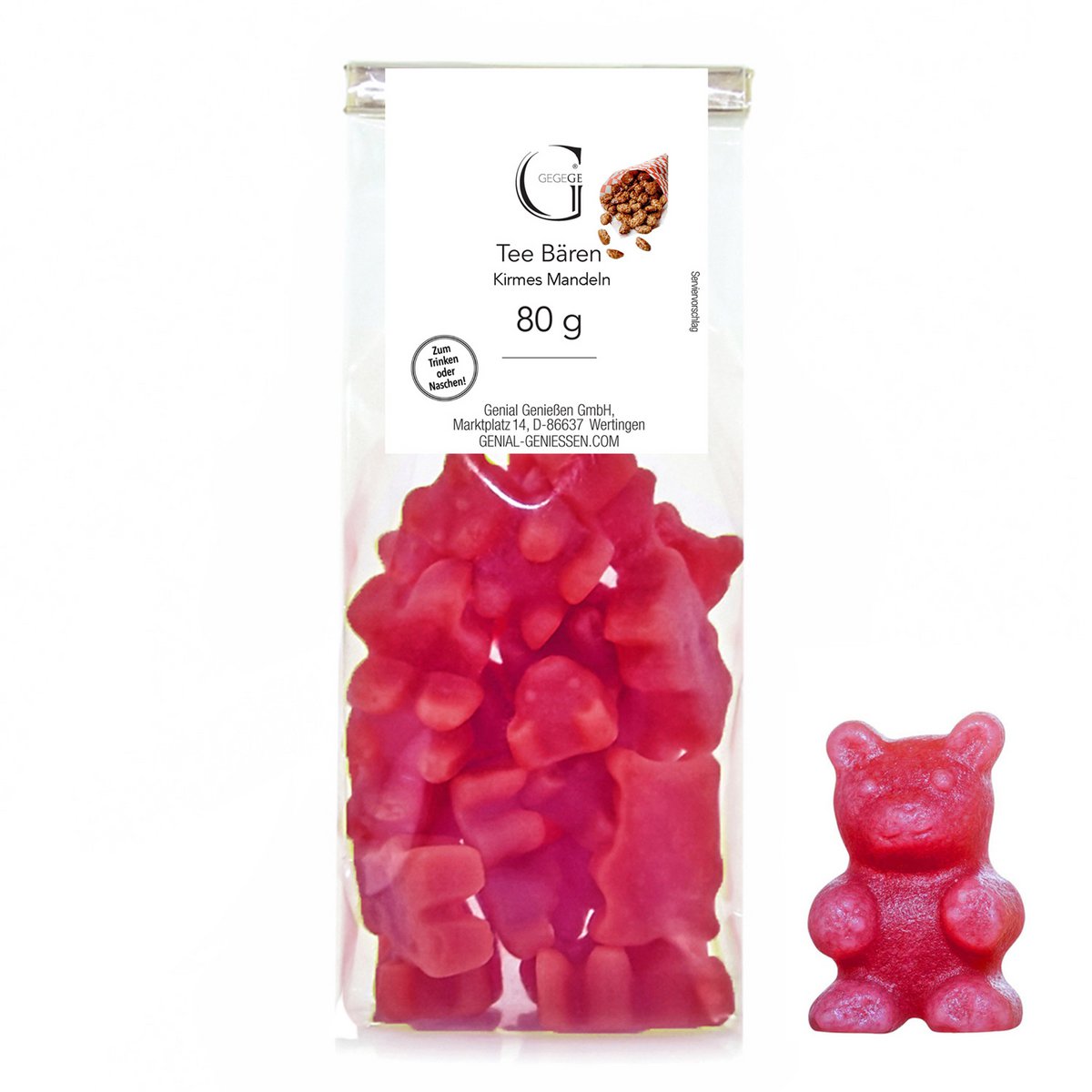 Tee-Bears® – Fair Mandel med vanilje-kanel-gløgg-kokos smag 80g