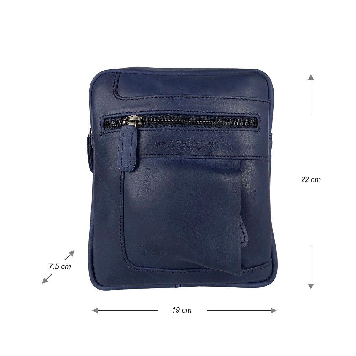 Skuldertaske eller Crossbody-taske i 6 farver glat læder med justerbar skulderrem