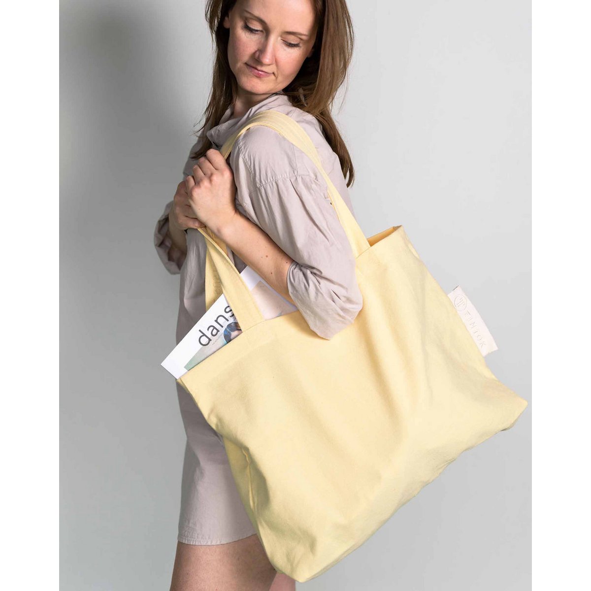 Rima canvas tas - pastel geel
